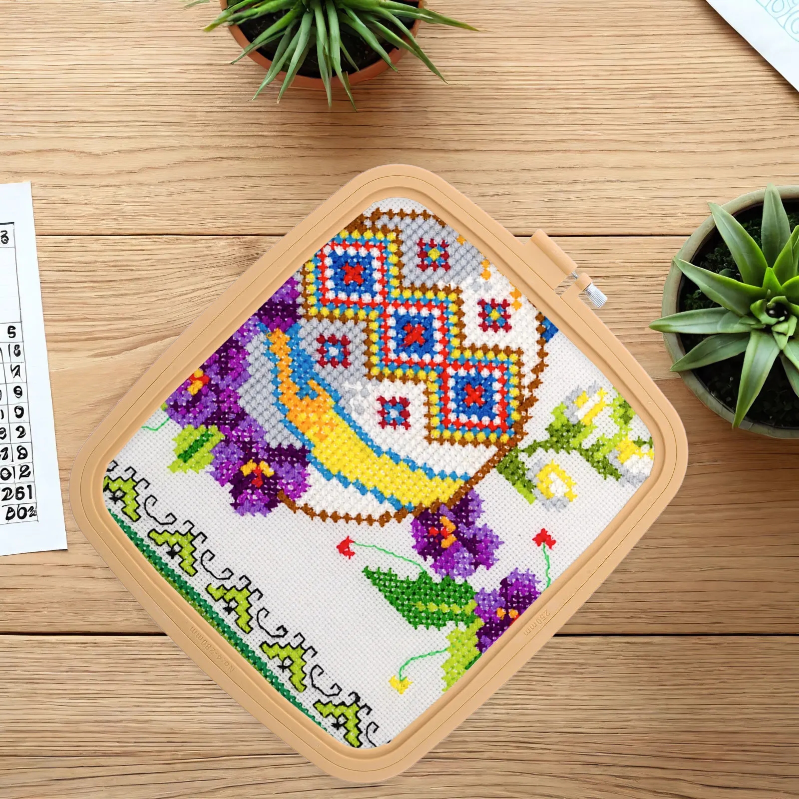 

Набор из 2 квадратных пластиковых пялец для вышивания с регулируемым винтом для вышивки крестом, ручной вышивки, вышивки иглой, рукоделия и DIY-проектов