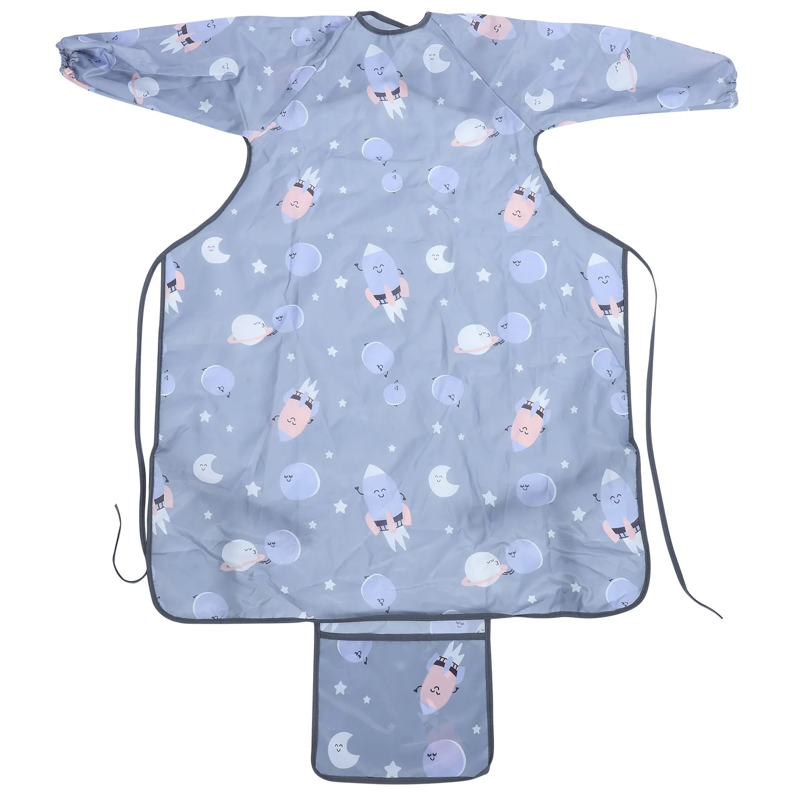 

Children Dining Mat Long Sleeve Baby Smock Apron For Toddler Eating Bib Machine Washable Lightweight Infant Weaning Bib