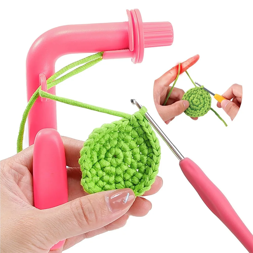 DIY Craft Crochetobe Crochet Holder Needle Stitches Yarn Knitting Yarn Tension Regulator 3 in 1 Knitting Needle Tools