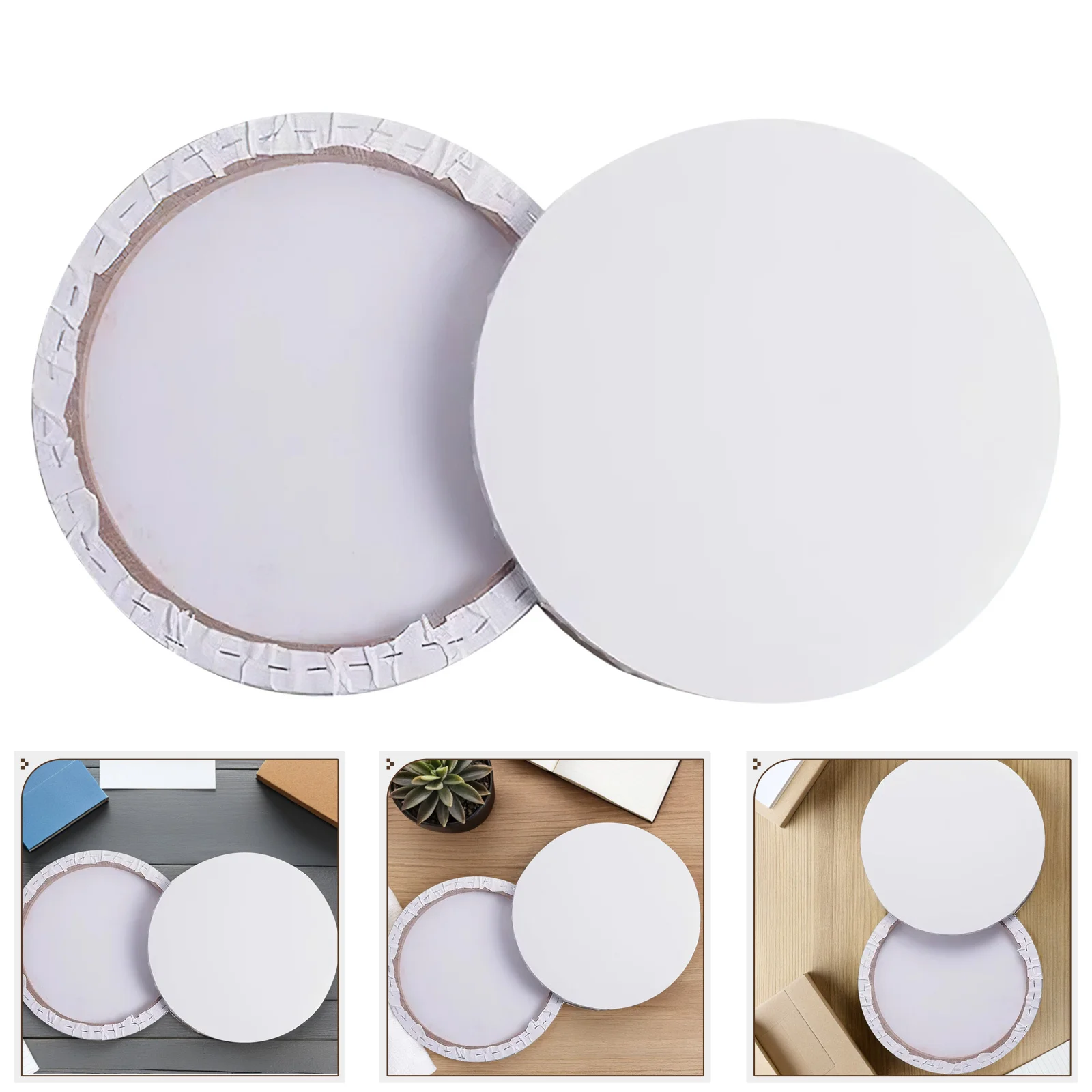 

Round Canvas Panels: Blank Cotton Painting Boards For Artists, Oil Acrylic Compatible Wood Stretcher Frames, Mini Round