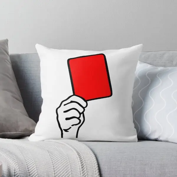 Foul Red Card  Printing Throw Pillow Cover Case Office Fashion Decor Bedroom Throw Anime Bed Pillows not include One Side