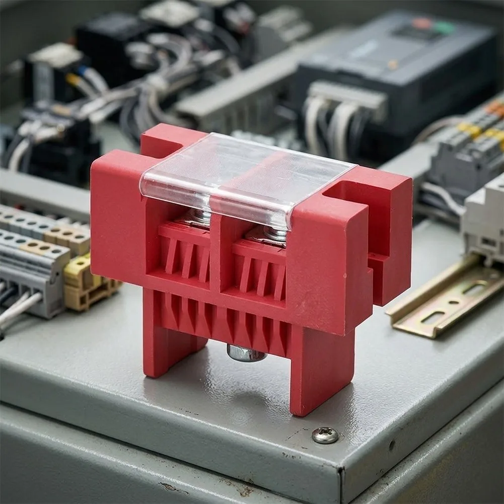 5Pcs Copper Terminal Block Red/Black High-Purity, Transparent Dust-Proof Cover Flame-Retardant PA For High Current