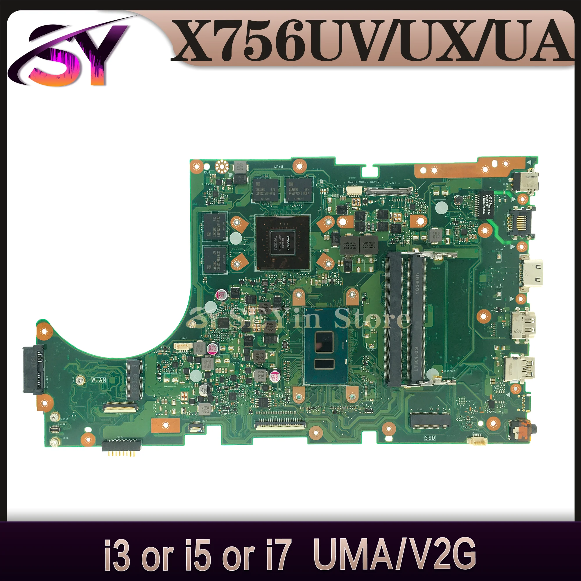 

Laptop Motherboard A756U For ASUS X756UQ X756UR X756UAK X756U X756UV X756UJ X756UA X756UQK X756UX Mainboard I3 I5 I7 UMA/PM/V2G