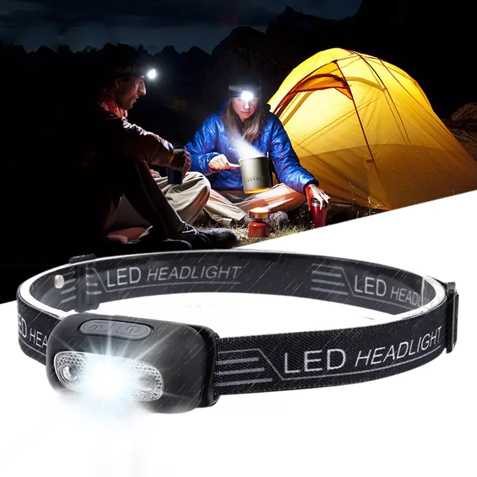 LED Headlamp Induction Sensor Rechargeable Headlight Flashlight Ultra light Lamp Body Used for Camping Fishing Song man HS88