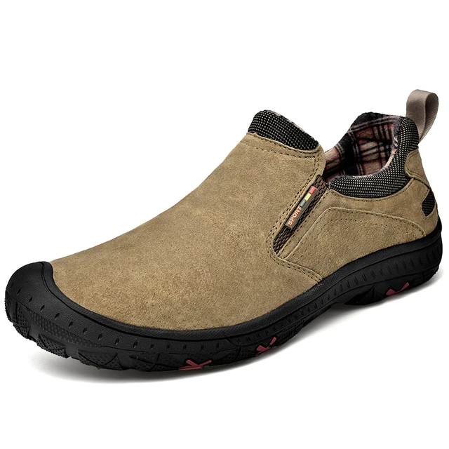 Suede Leather Casual Shoes For Men Slip On Classic Hiking Sneakers Men Outdoor Shoes For Trekking Plus Size 38 48 AliExpress