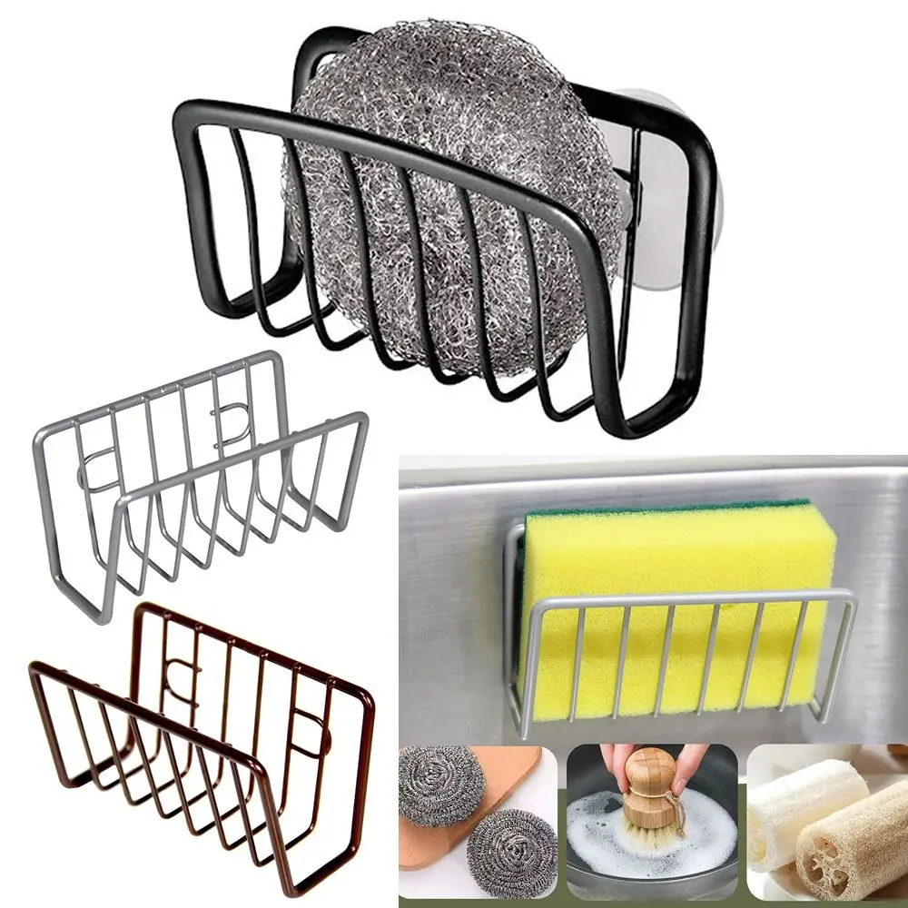 Sink Sponge Rack Drain Storage Shelf Stainless Steel Kitchen Wire Ball Rag Organizer Holder Kitchen Storage Rack