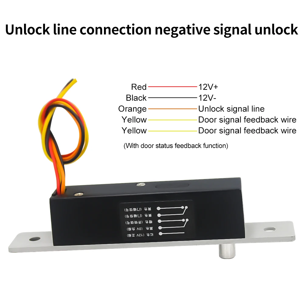 DC 12V Electric Bolt Lock NC/NO Mode Output Time Delay Fail Safe Fail Secure Bolt Mortise Door Lock Smart Building Intercom Lock