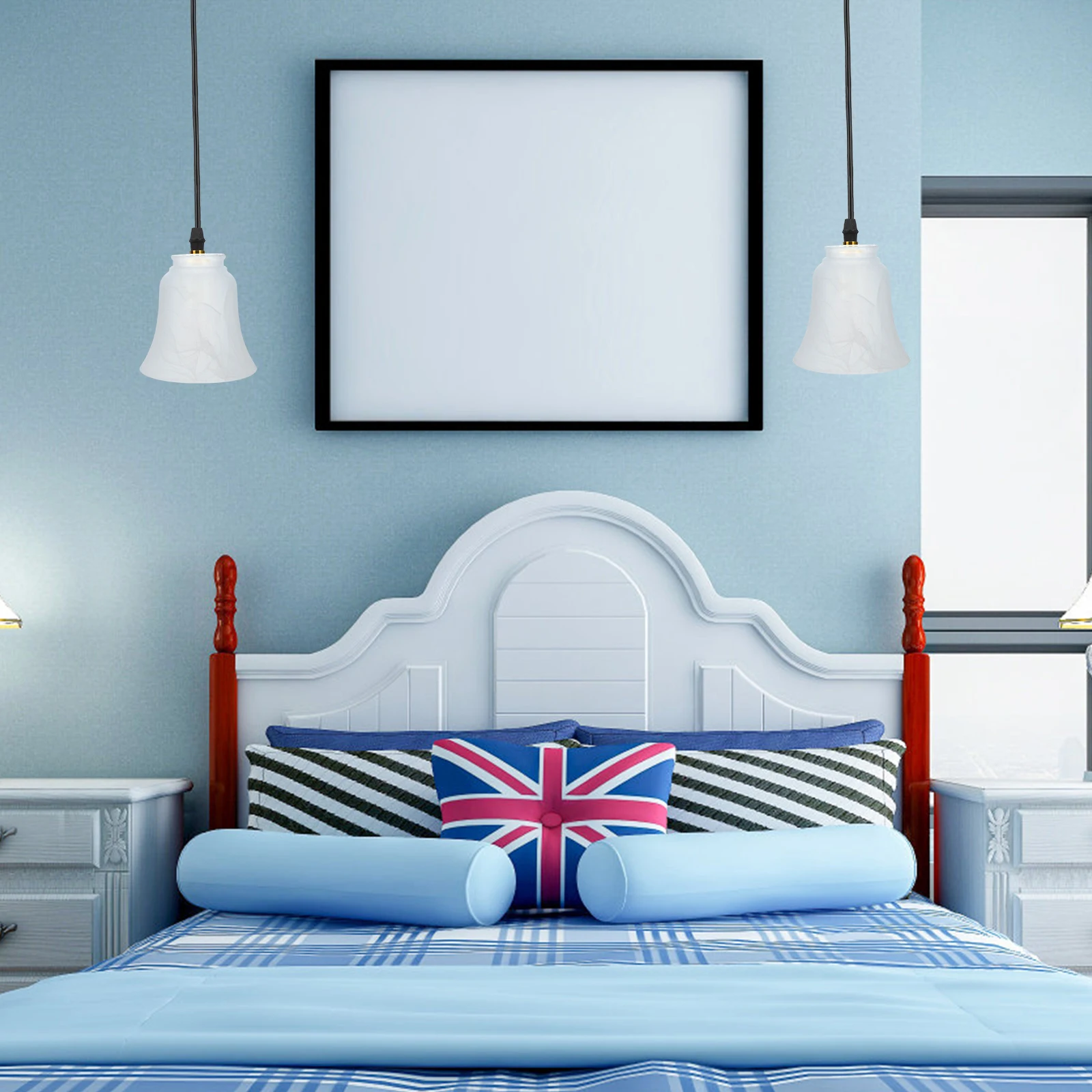 

2Pcs Glass Lampshade Frosted E27 Light Cover Ceiling Wall Lamp Shade Decorative Replacement Cover for Table Chandelier Floor