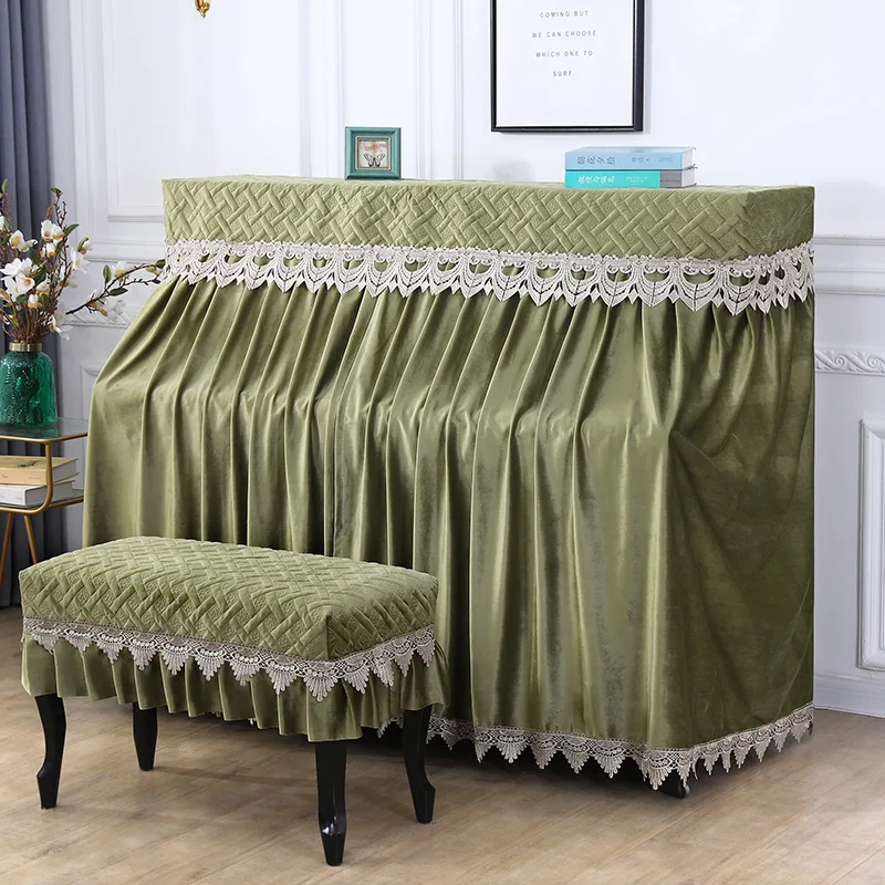 

New Piano Cover Upright Top Cover High Quality Dustproof Cover Chair Cover Luxury Elegant Piano Full Cover