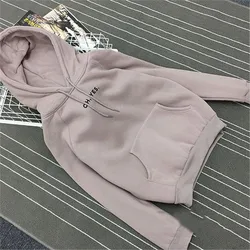 Autumn Winter Fleece Oh Yes Letter Harajuku Print Pullover Thick Loose Women Hoodies Sweatshirt Female Casual Coat