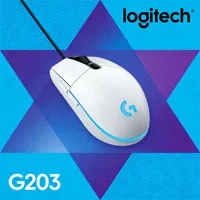 Ratón para juegos con cable Logitech G203, grado deportivo, 6 botones programables y multicolor para juegos competitivos