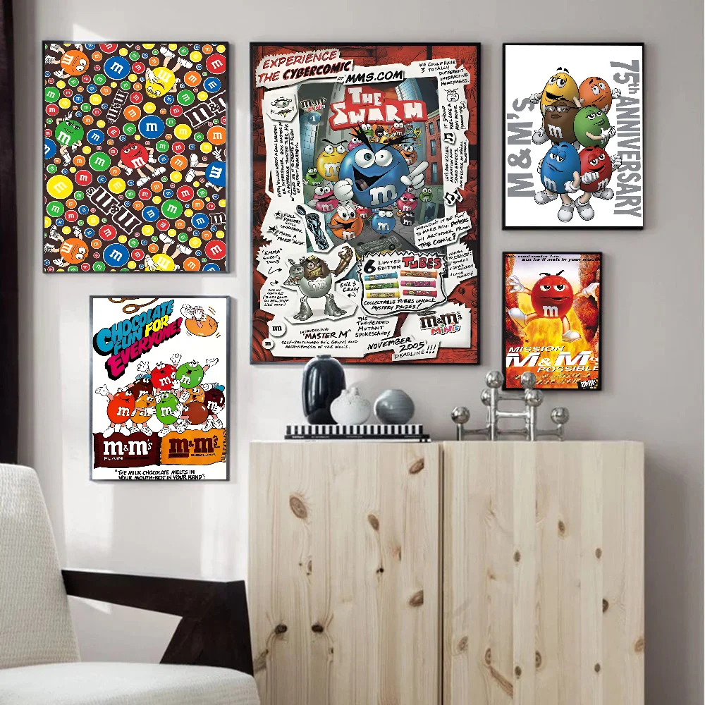 Candy M-MS C-Chocolate M&M\'S Anime Posters Sticky Whitepaper Prints Posters Artwork Kawaii Room Decor