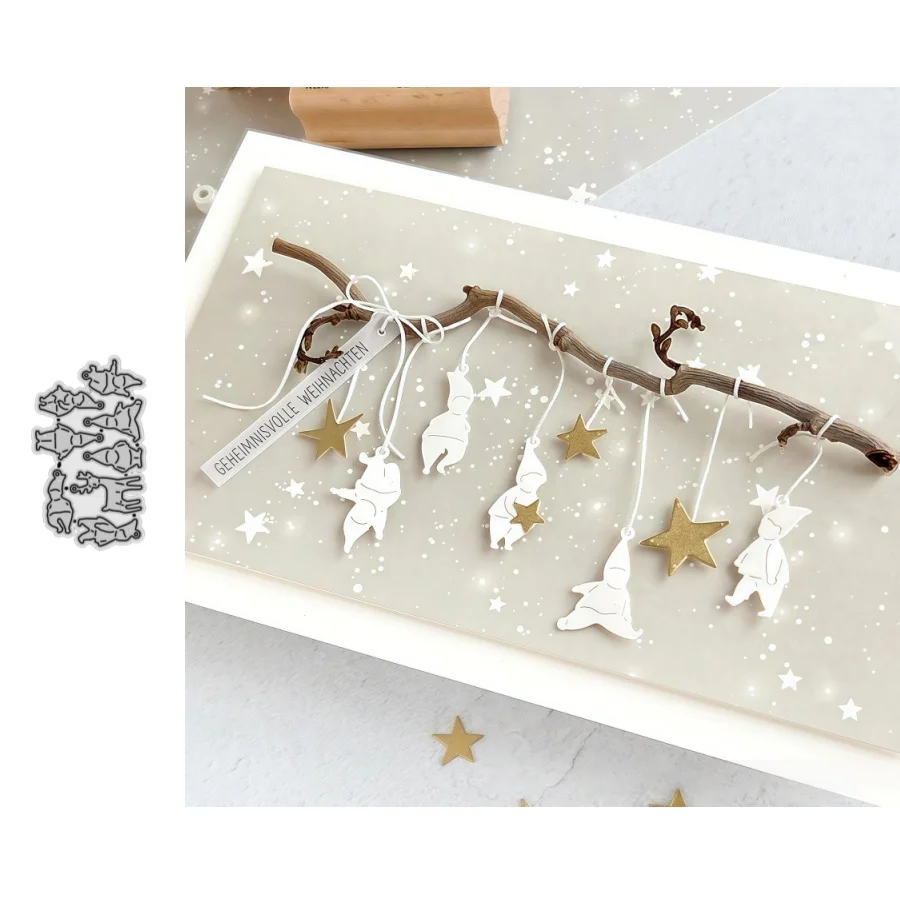 Neue Ankunft Little Gnome Anhänger Metall Stanzformen für DIY Scrapbooking Kartenherstellung Schablonen Prägung Handwerk Dekoration