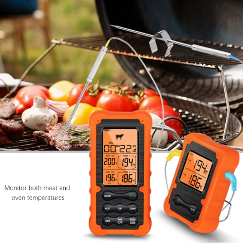 HOT SALE Digital Grill Thermometer With 2 Probes For Outside Grill Remote Food Cooking Meat For Bbq Smoker Oven Kitchen