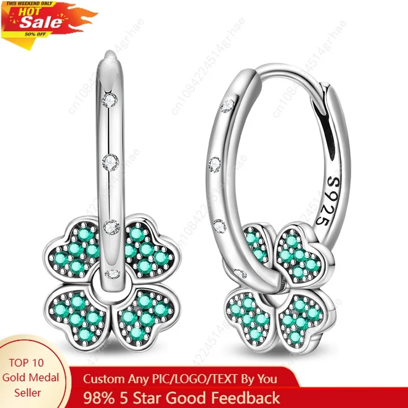 

New in 925 Sterling Silver Lucky Clover Earrings for Women Girl Ear Studs Fine Jewelry Fashion Luxury Anniversary