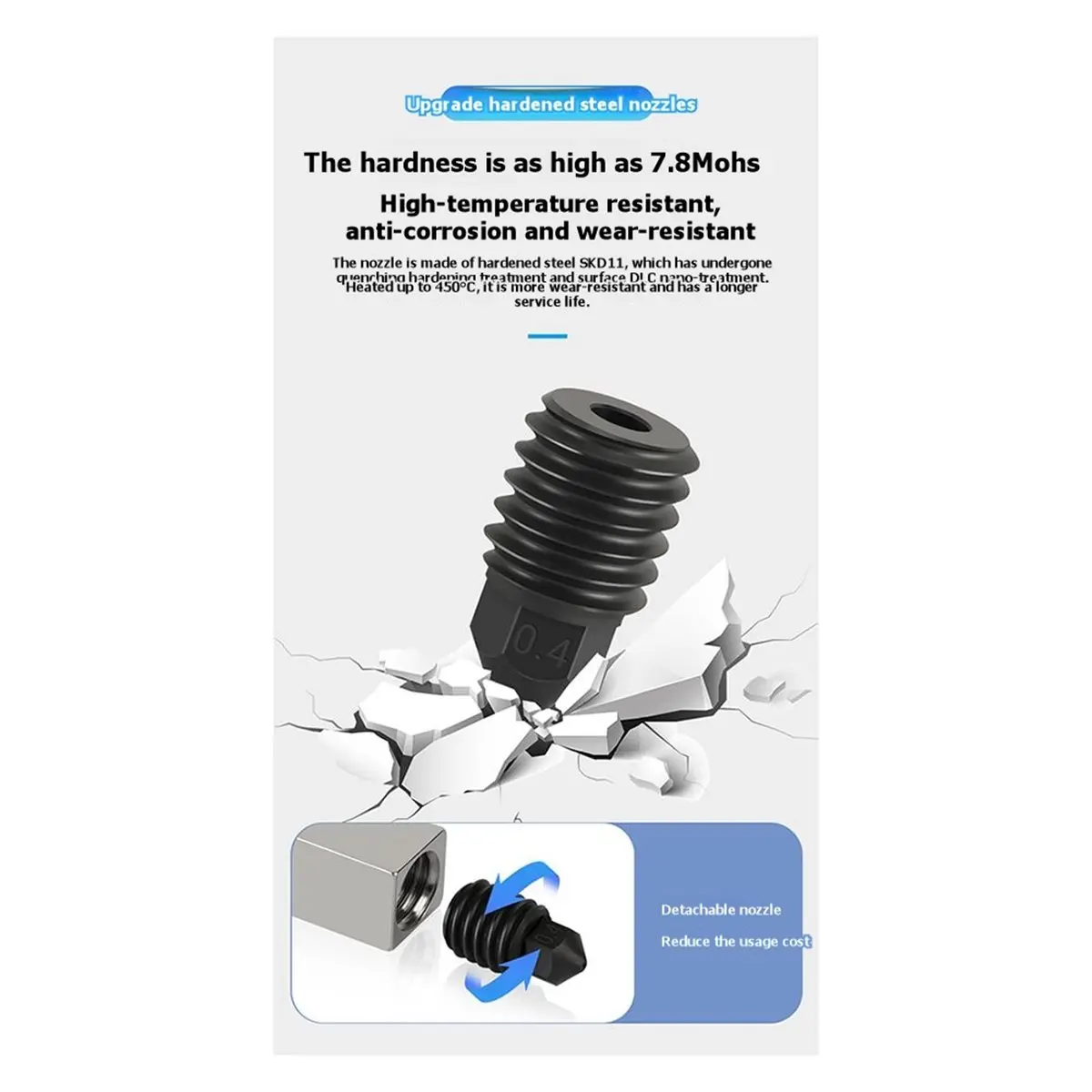 Nozzle Kit for AD5M for Adventurer 5M/5M Pro Head Integrated Quick-Release Hot End Extruder 3D Printers Parts