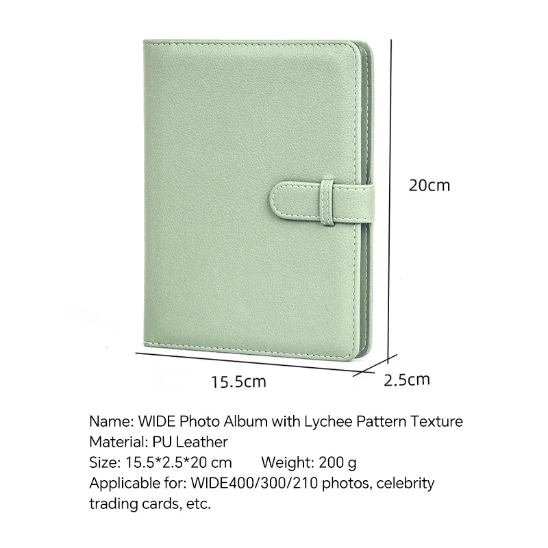 80 Pockets Instant Wide Photo Album | PU Leather Solid Color for Polaroid iType/600/SX70 & Fujifilm Instax Wide