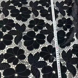 Tissu en dentelle de velours rose soluble dans l'eau, robe de mariée européenne et américaine, couture de soie de lait, littérature, 3 mètres, 5 mètres