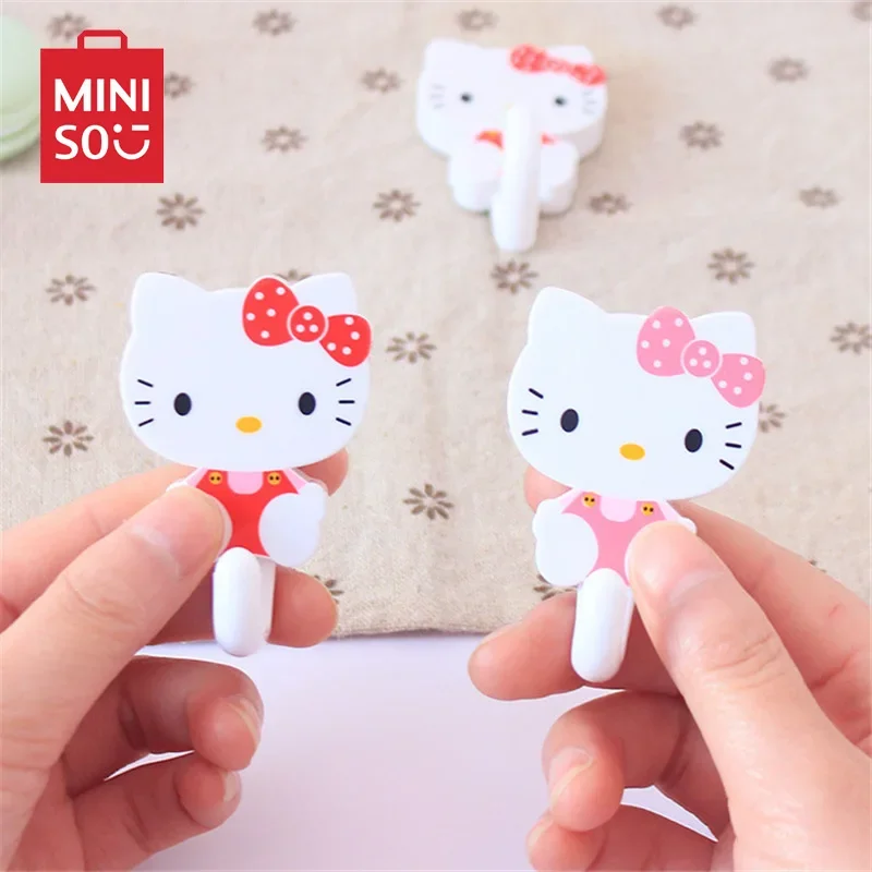 Cute Creative Fashion Cartoon Hello Kitty Door Rear Wall Hook Suction Cup Strong Adhesive Seamless Kitchen Nail Free Household