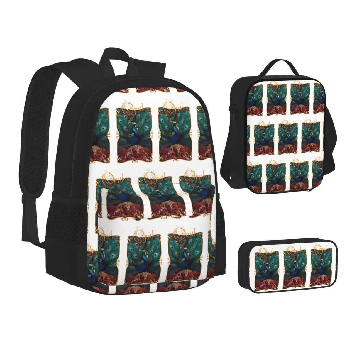 

Opeths Logo Death Metal Band Backpacks Boys Girls Bookbag School Bags Kids Rucksack Lunch Bag Pen Bag Three-Piece Set