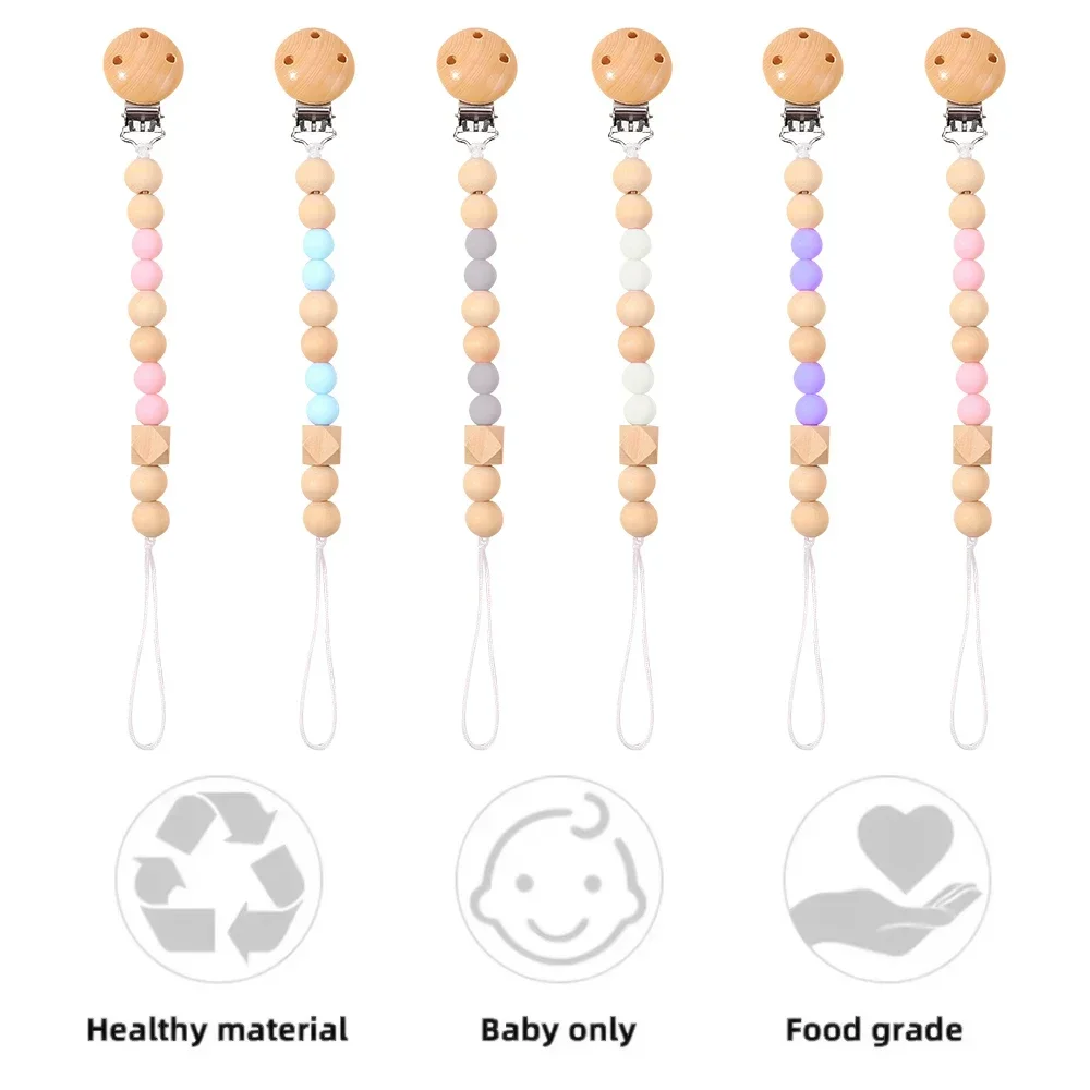 1pcs Personalized Handmade Pacifier Clip Baby Silicone Pacifier Anti-Drop Chain Food Grade Silicone Teething Toys for Molar Gift