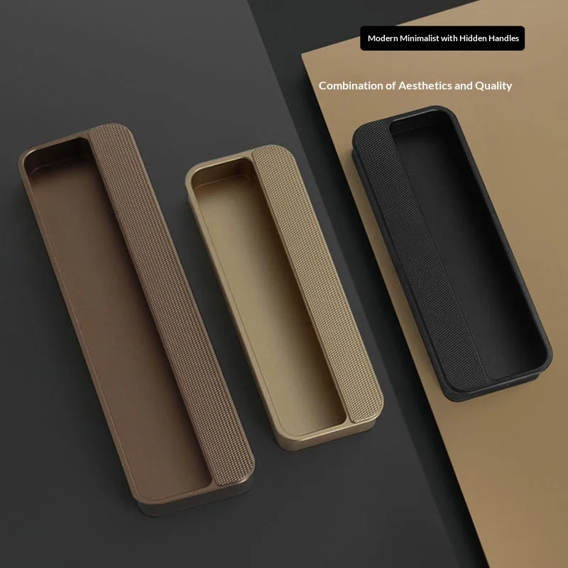 1PCS Embedded Wardrobe Cabinet Doors Barn Doors Drawer Handles Cabinet Sliding Doors Hidden Handles ardware Accessories