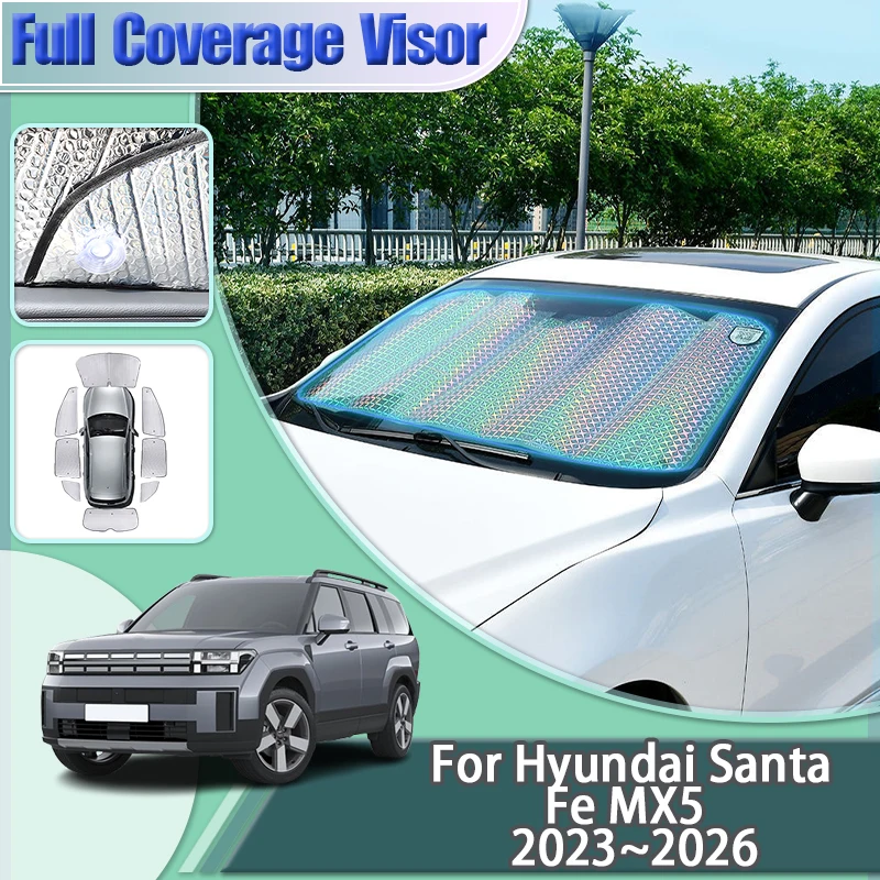 

For Hyundai Santa Fe MX5 2024 Accessories 2023 2025 2026 Sunscreen Sunshade Block Cover Window Sun Visor Anti-UV Car Accessories