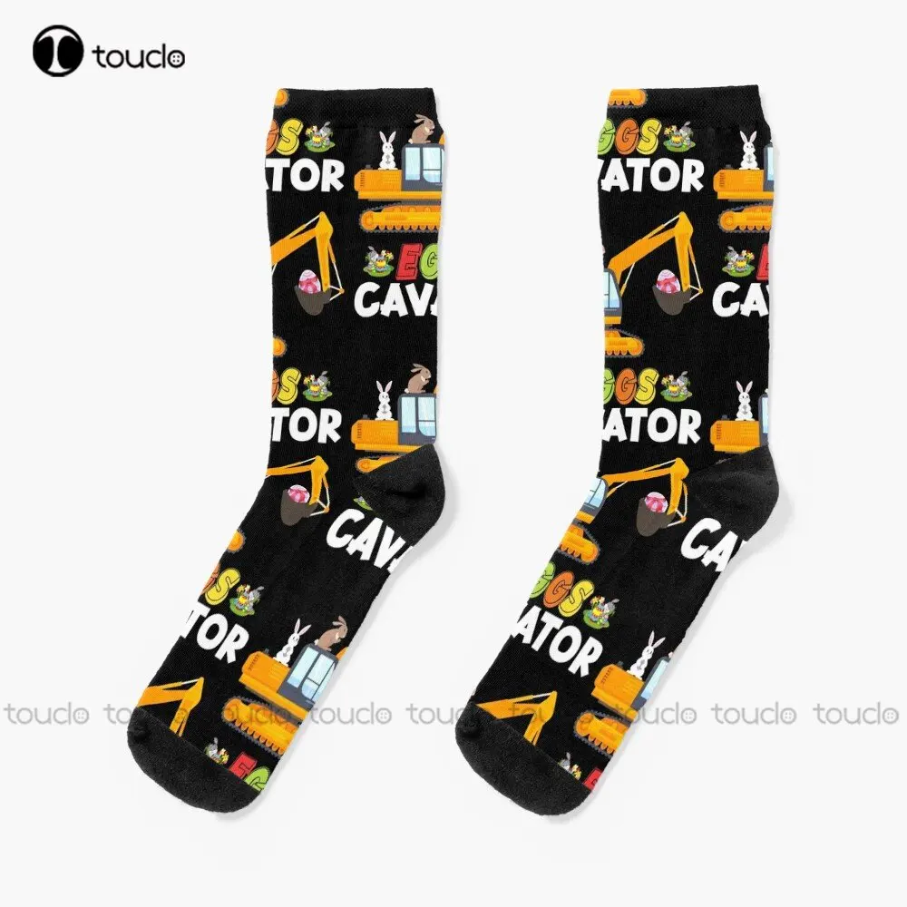 

Eggscavator Socks Funny Socks For Men Personalized Custom Unisex Adult Teen Youth Socks Custom Gift 360° Digital Print