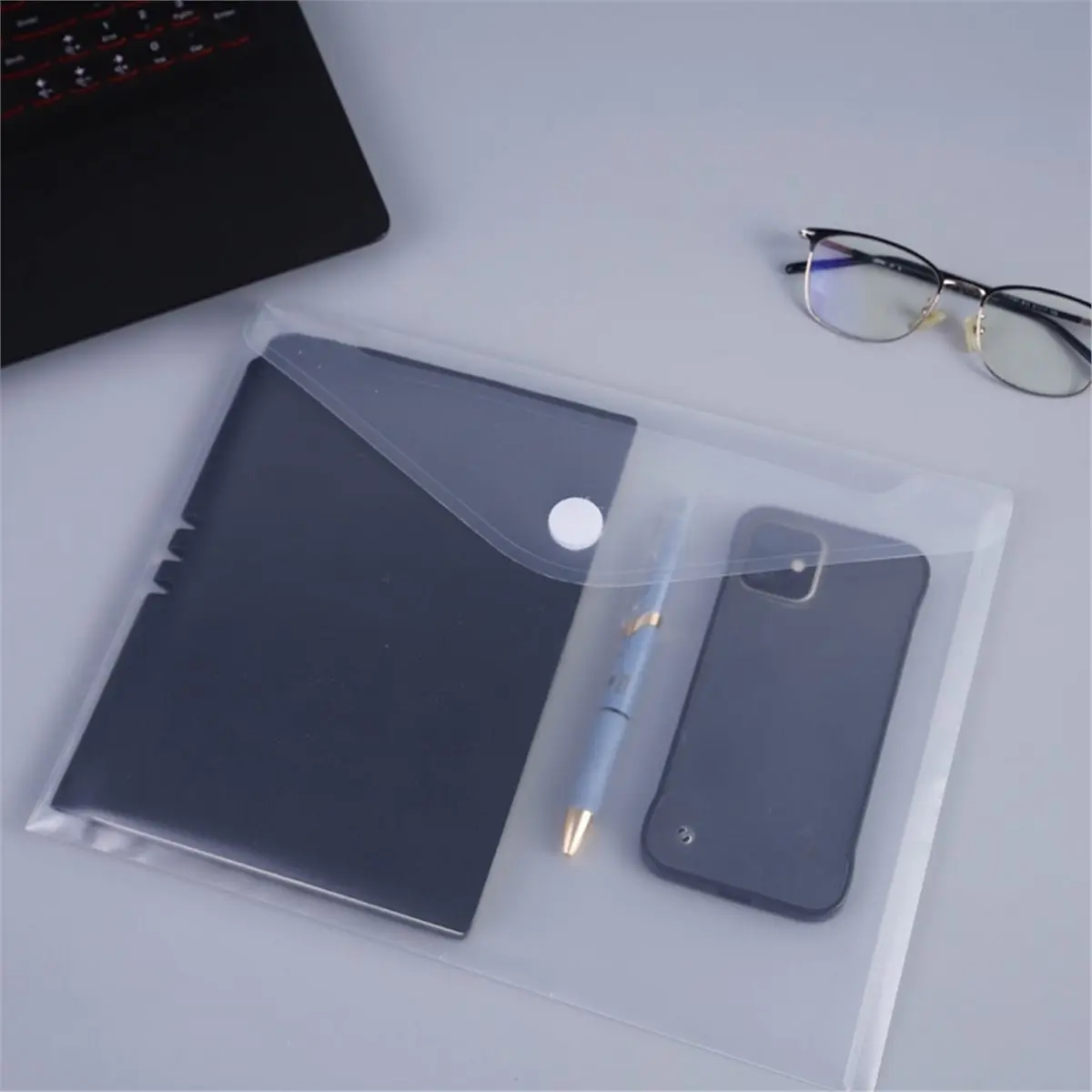 2026 NEW 30pcs/Lot Transparent Envelope Plastic File Bag Document Filing Storage Bag Student Large Capacity Contract Office A5