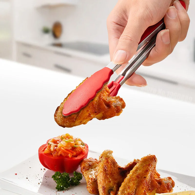 Rutschfeste 7-Zoll-Grillzange, kreative BBQ-Zange, Salat- und Brotzange, Kochzange, Servierzange, Küchenzubehör – Detail 14