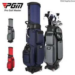 PGM New Golf Bag for Men, Upgraded with Brakes, Four-wheel Flat Push Telescopic Bag, Air Consignment QB096