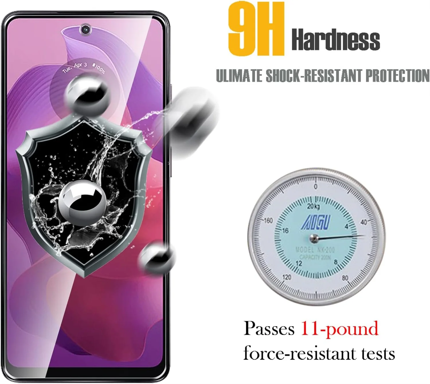 Vidrio Templado inastillable para Motorola G55, Protector de pantalla, película de vidrio, 1, 4 piezas