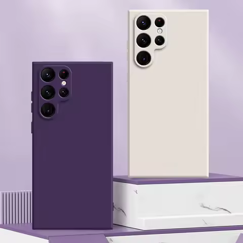 luxury Liquid Silicone Phone Case for Samsung Galaxy S24 S23 Ultra S22 Plus S21 FE S20 Protective Soft Fabric Phone Back Cove