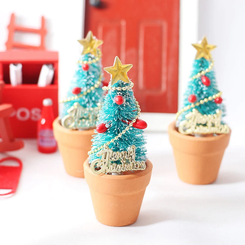 1:12 Dollhouse Miniture Christmas tree potted plants Decorative model toys accessories