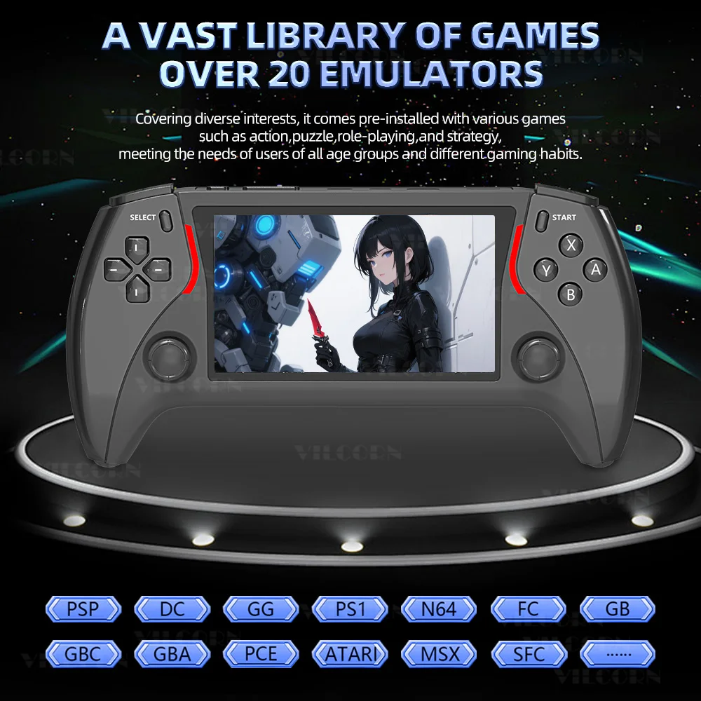 VILCORN Project X Pro Handheld Game Console for PSP PS1 SNES Emulators Portable Consoles Retro Drive Pocket Video Games for Boy