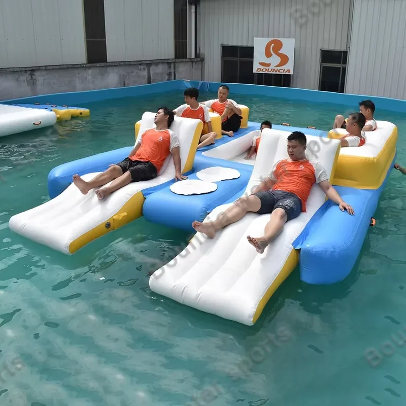 Customizable Floating Swim Platform Marine Inflatable Dock For Lake Ocean Water Sports Durable PVC Material Easy Assembly