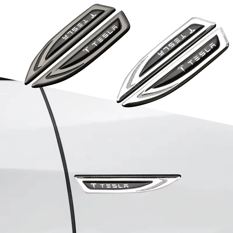 

2pcs Car Fender Side Stickers Trunk Badge Decals Decoration for Tesla Model 3 Y S X Roadster P75D P85D P90D P100D Exterior
