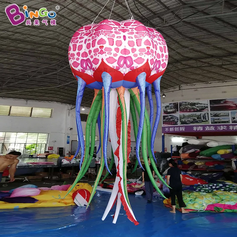 Hanging Inflatable Jellyfish With Lighting For Even Decorations Stage Props 3m/10ft High Colorful Medusa Balloon