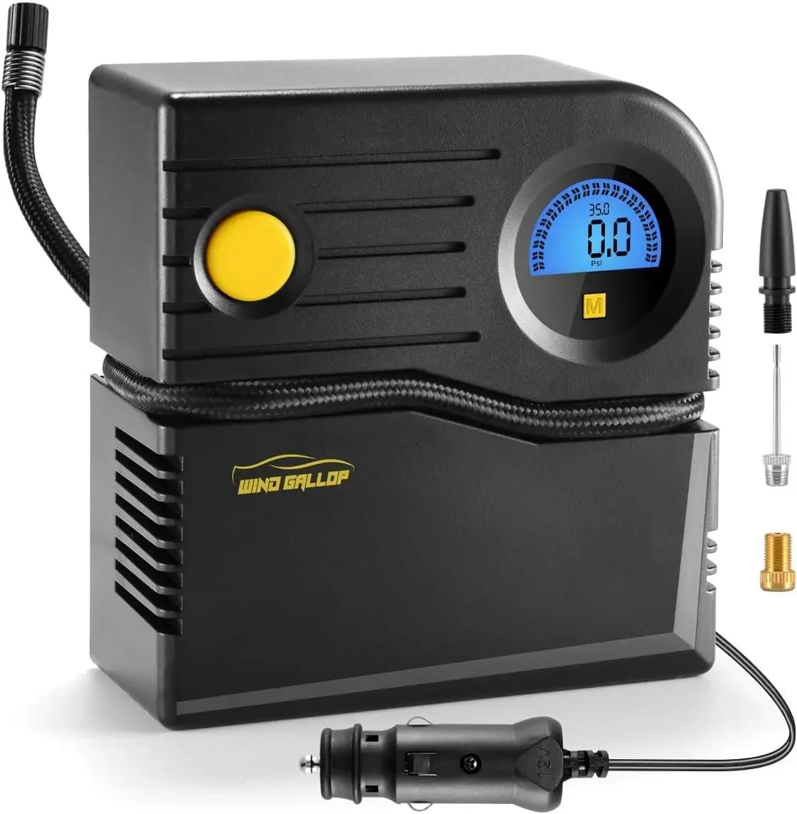 Portable Air Compressor 120W 150PSI 300L/min 3X Faster Air Pump for Car Tires with Tire Gauge Pressure, Paddle Board Pump, Suita