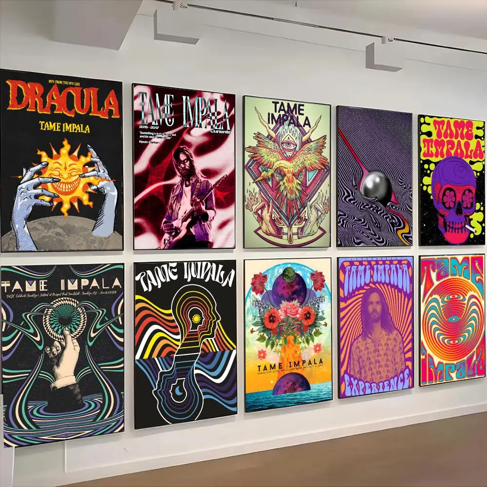 Tame Impala Band Psychedelic Rock Poster Living Room Bedroom Party Bar Decor Moisture-proof Art Wall Painting