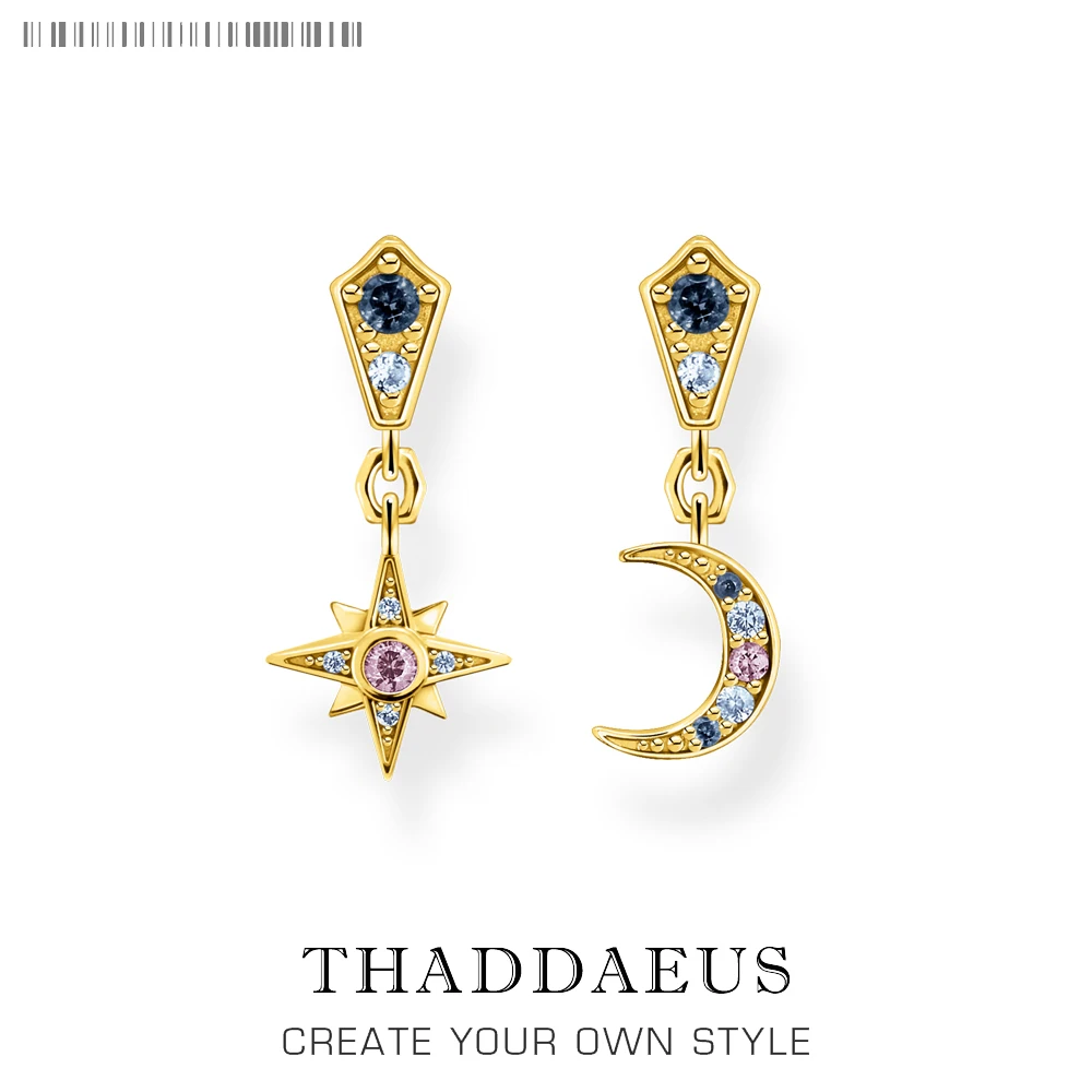 

Royalty Star and Moon Stud Earrings Brand New Fine Jewelry Bohemia Gift 925 Sterling Silver