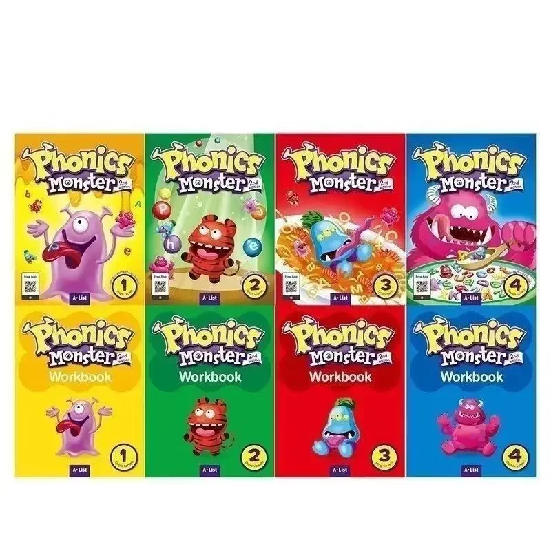 English Storybook For A Full Set Of Phonics Monster Children's English Textbooks 8 Volumes