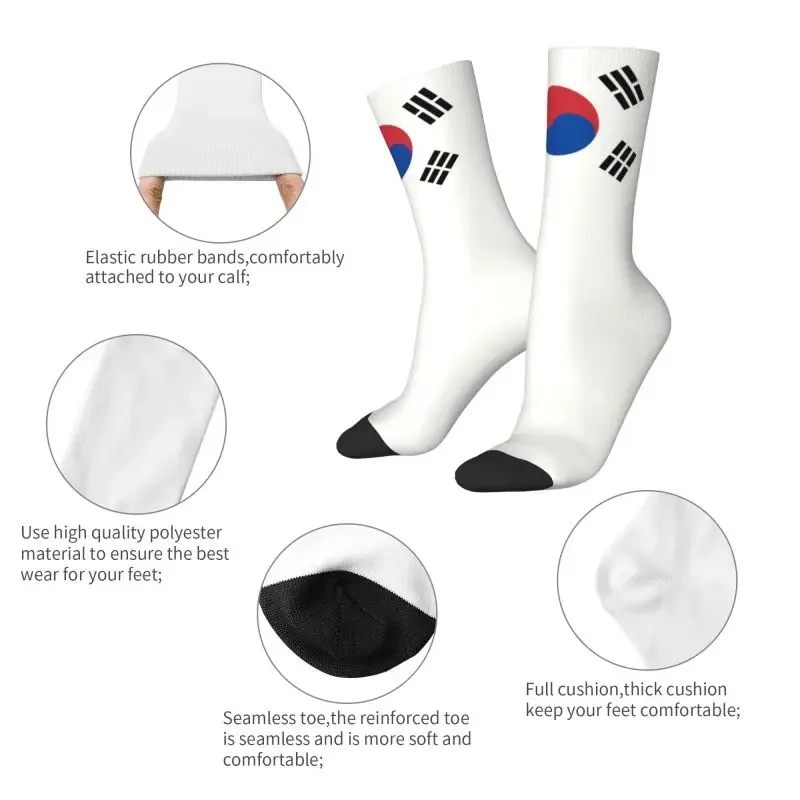 Cool South Korea Flag Socks Women Men Warm 3D Printed Korean Sports Football Socks