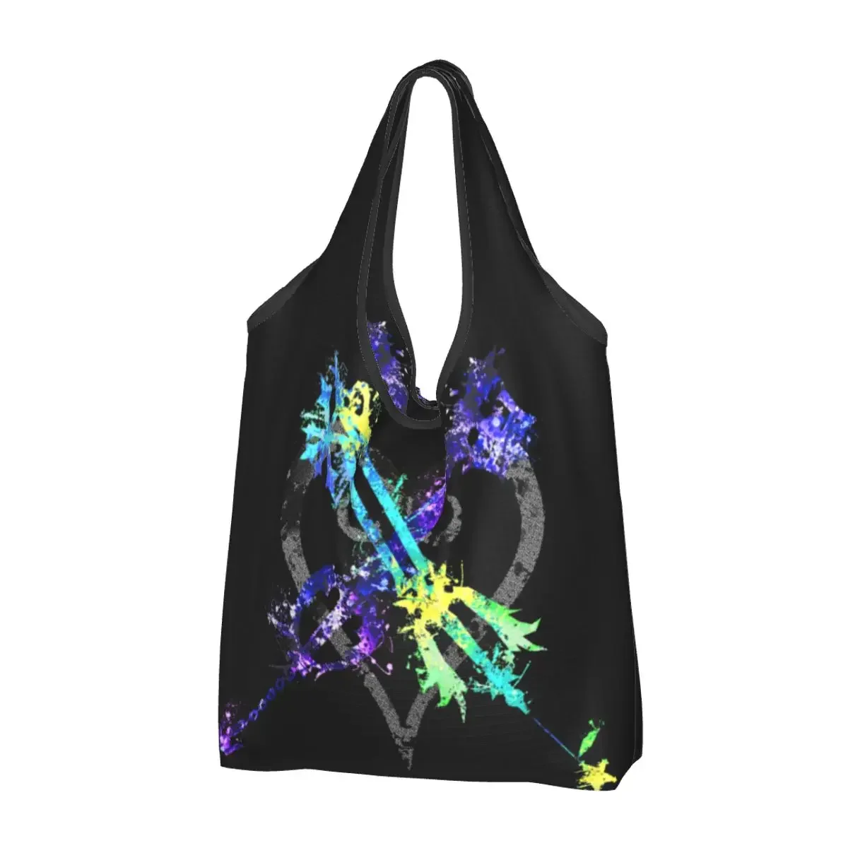 Custom Hope In The Darkness Shopping Bag Portable Large Capacity Grocery Kingdom Hearts Anime Game Shopper Tote Bags