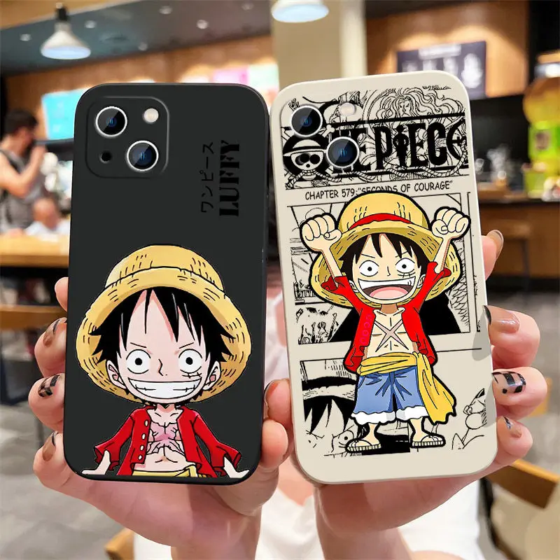 

One Piece Cartoon Phone Case New Luffy Animation Peripheral IPhone 13/12/11pro Couple Student Fashion Versatile Protective Case