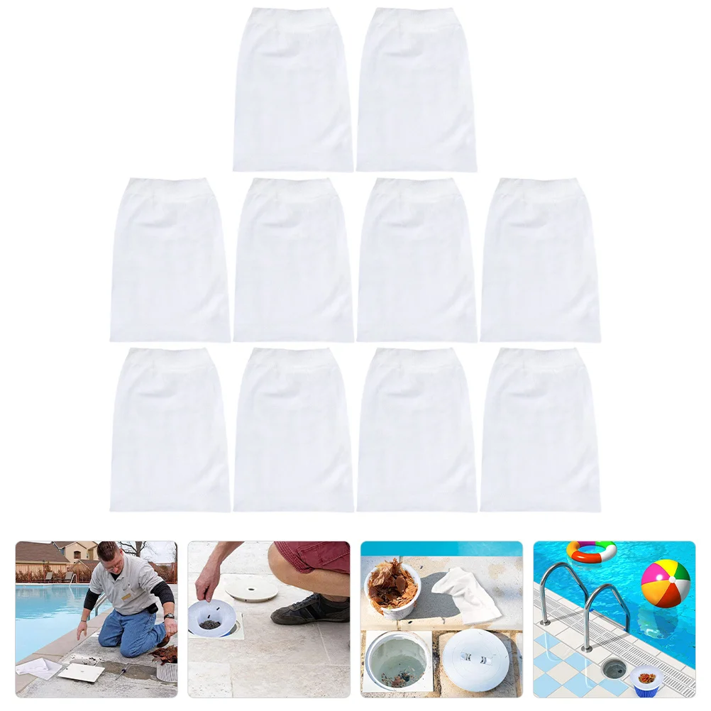 

10pcs Pool Filter Socks Elastic Nylon Reusable Skimmer Bags For Inground Above Ground Pools Cleaning Tool Pool Accessories