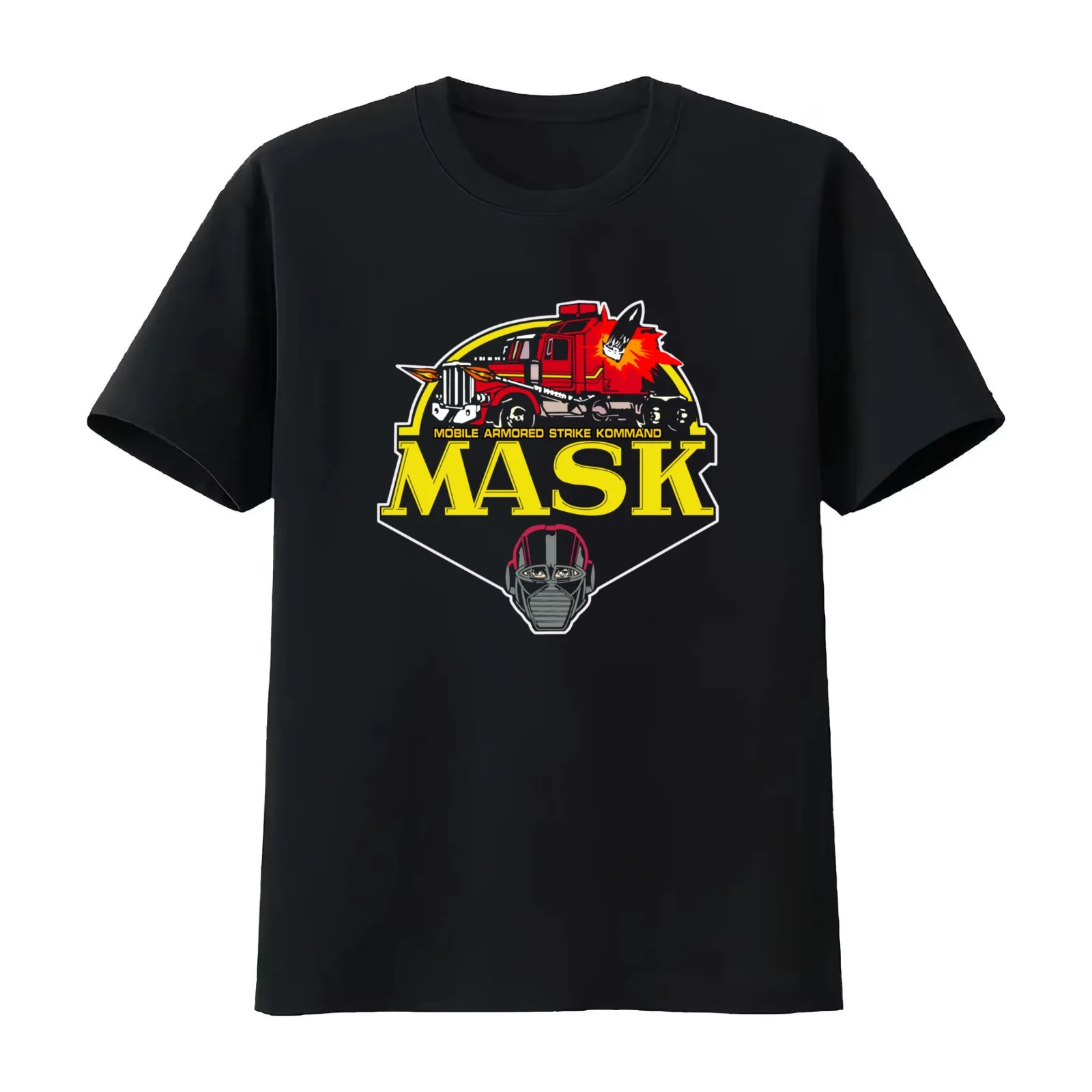 MASK-Mobile T-Shirt Summer Casual Cotton Tee Oversized Streetwear Tops Vintage Graphic Print Loose Fit Short Sleeve