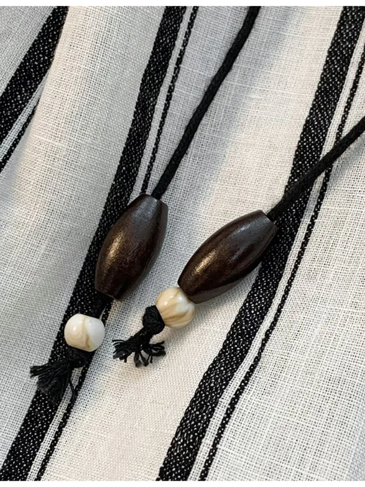 الكورية Sle فريدة من نوعها جميلة الكتان سروال مخطط المرأة الصيف حزام عالية الخصر ثنى مستقيم الساق القطن الكتان عادية واسعة Le...