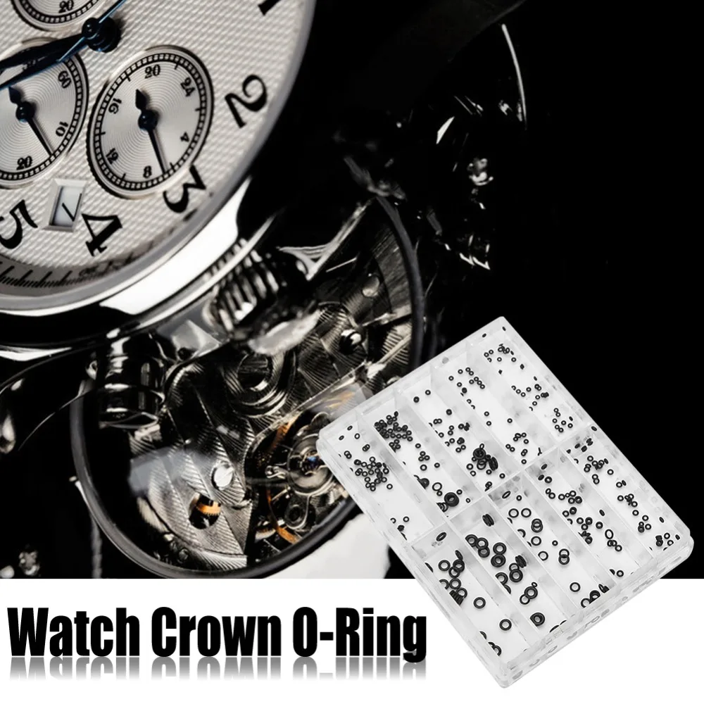 Assorted Black Watch Crown O-Ring Rubber 8.3*7.3*1.5cm Watch Repair Tools Rubber Gasket Kit For Watchmakers