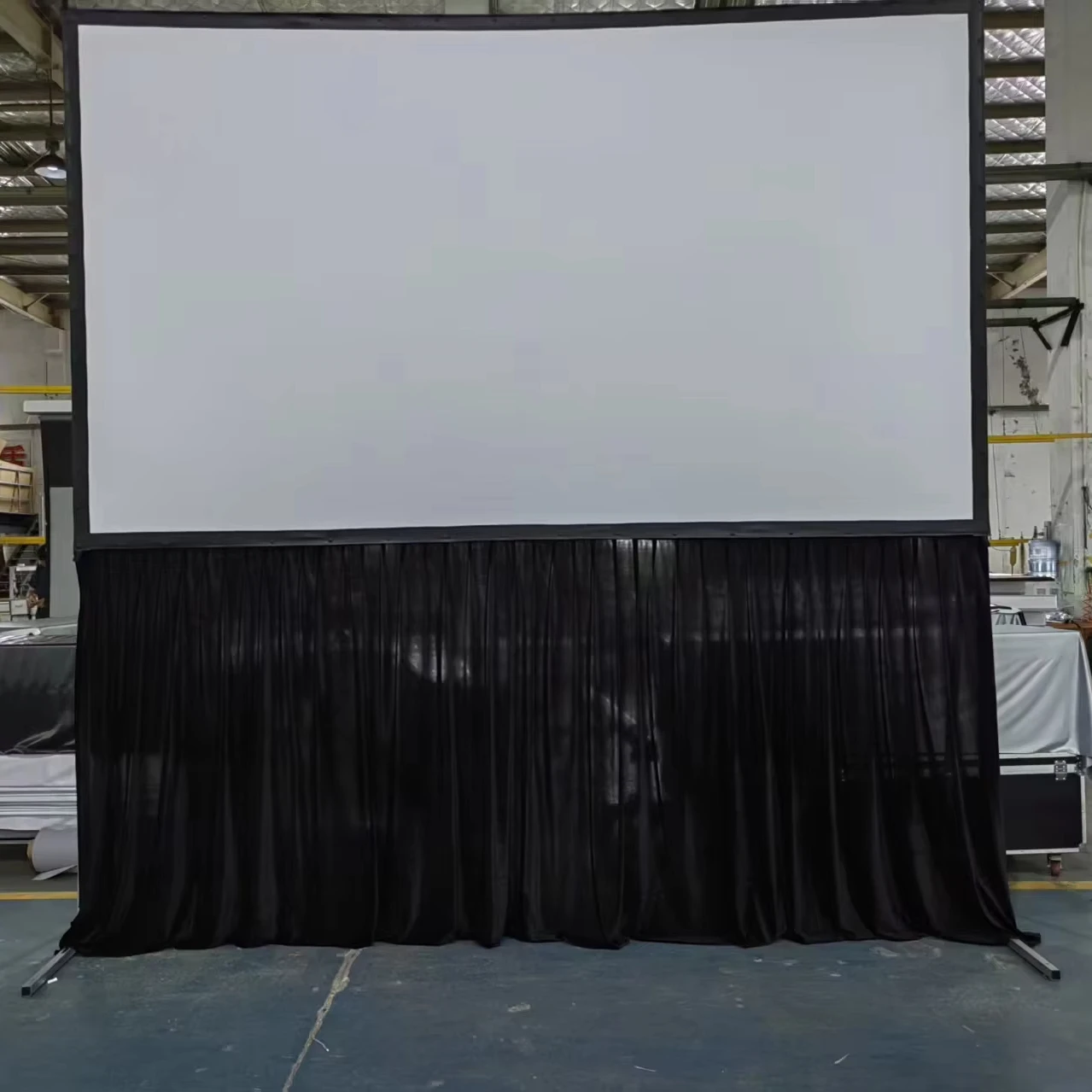 120/150 Inch 16:9 Fast Fold Front Rear Projection Screen With Dress Kits Flight Carry Case For Outdoor Use